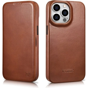 Hurtownia GSM - Etui iCarer CE Oil Wax Premium Leather Folio MagSafe Apple iPhone 14 Pro brązowy - ICR386 - {ean13} - Hurt