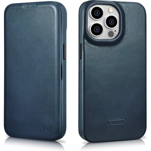 Wholesale iCarer CE Oil Wax Premium Leather Folio MagSafe Apple iPhone 14 Pro blue - ICR387 - {ean13} - Hurt