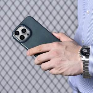 Hurtownia GSM - Etui iCarer CE Olajviasz Prémium Bőr Tok MagSafe Apple iPhone 14 Pro kék - ICR387 - {ean13} - Hurt