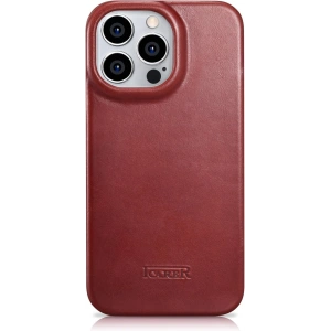 Wholesale iCarer CE Oil Wax Premium Leather Folio MagSafe Apple iPhone 14 Pro red - ICR388 - {ean13} - Hurt