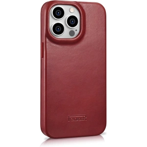 Wholesale iCarer CE Oil Wax Premium Leather Folio MagSafe Apple iPhone 14 Pro red - ICR388 - {ean13} - Hurt