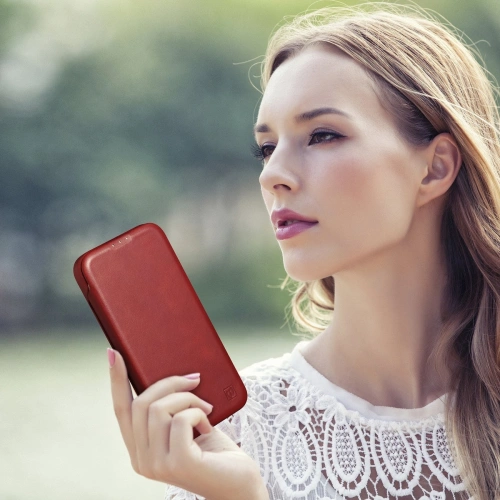 Etui iCarer CE Oil Wax Premium Leather Folio MagSafe Apple iPhone 14 Pro czerwony