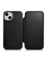 iCarer CE Oil Wax Premium Leather Folio MagSafe Apple iPhone 14 Plus / 15 Plus black