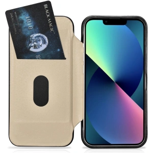 Hurtownia GSM - Etui iCarer CE Oil Wax Premium Leather Folio MagSafe Apple iPhone 14 Plus / 15 Plus czarny - ICR389 - {ean13} - Hurt
