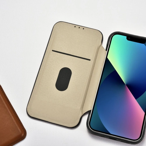 Etui iCarer CE Oil Wax Premium Leather Folio MagSafe Apple iPhone 14 Plus / 15 Plus czarny