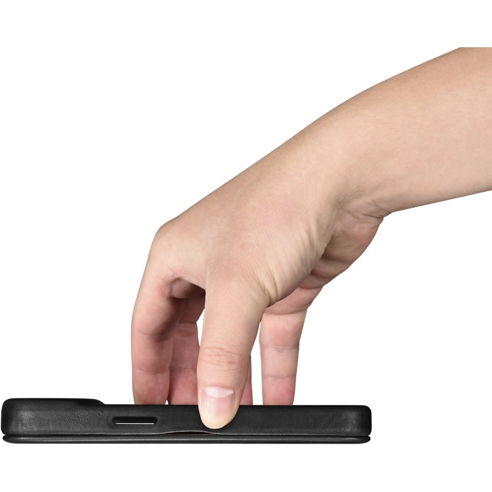 Hurtownia GSM - Etui iCarer CE Olaj Viasz Prémium Bőr Tok MagSafe Apple iPhone 14 Plus / 15 Plus fekete - ICR389 - {ean13} - Hurt
