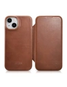 Wholesale iCarer CE Oil Wax Premium Leather Folio MagSafe Apple iPhone 14 Plus / 15 Plus brown - ICR390 - {ean13} - Hurt