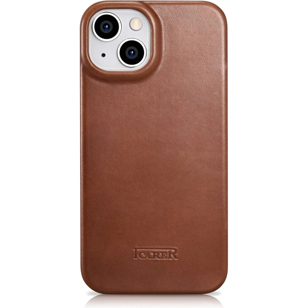 Hurtownia GSM - Case iCarer CE Oil Wax Premium Leder Folio MagSafe Apple iPhone 14 Plus / 15 Plus braun - ICR390 - {ean13} - Hurt