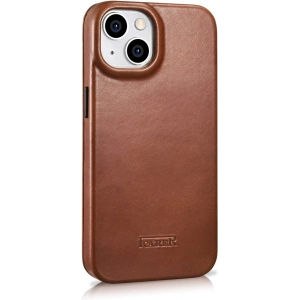 Wholesale iCarer CE Oil Wax Premium Leather Folio MagSafe Apple iPhone 14 Plus / 15 Plus brown - ICR390 - {ean13} - Hurt