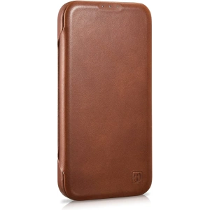 Wholesale iCarer CE Oil Wax Premium Leather Folio MagSafe Apple iPhone 14 Plus / 15 Plus brown - ICR390 - {ean13} - Hurt