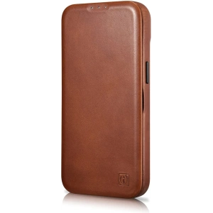 Wholesale iCarer CE Oil Wax Premium Leather Folio MagSafe Apple iPhone 14 Plus / 15 Plus brown - ICR390 - {ean13} - Hurt