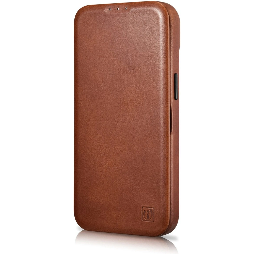 Wholesale iCarer CE Oil Wax Premium Leather Folio MagSafe Apple iPhone 14 Plus / 15 Plus brown - ICR390 - {ean13} - Hurt