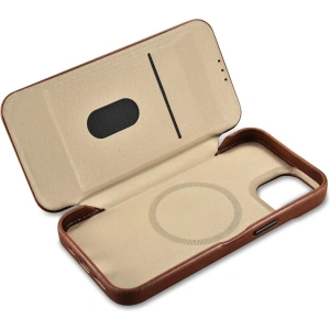 Wholesale iCarer CE Oil Wax Premium Leather Folio MagSafe Apple iPhone 14 Plus / 15 Plus brown - ICR390 - {ean13} - Hurt