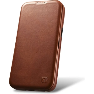 Wholesale iCarer CE Oil Wax Premium Leather Folio MagSafe Apple iPhone 14 Plus / 15 Plus brown - ICR390 - {ean13} - Hurt