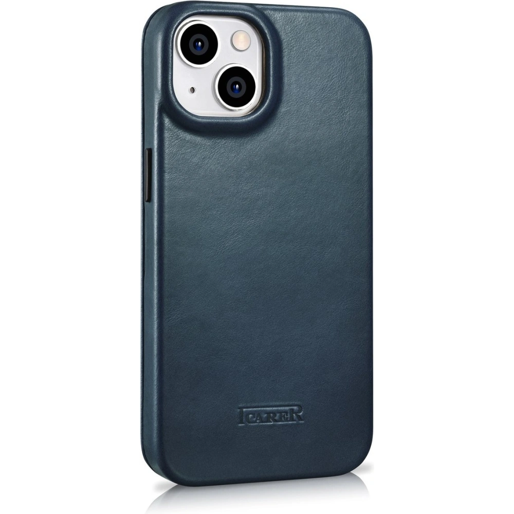 Wholesale iCarer CE Oil Wax Premium Leather Folio MagSafe Apple iPhone 14 Plus / 15 Plus blue - ICR391 - {ean13} - Hurt