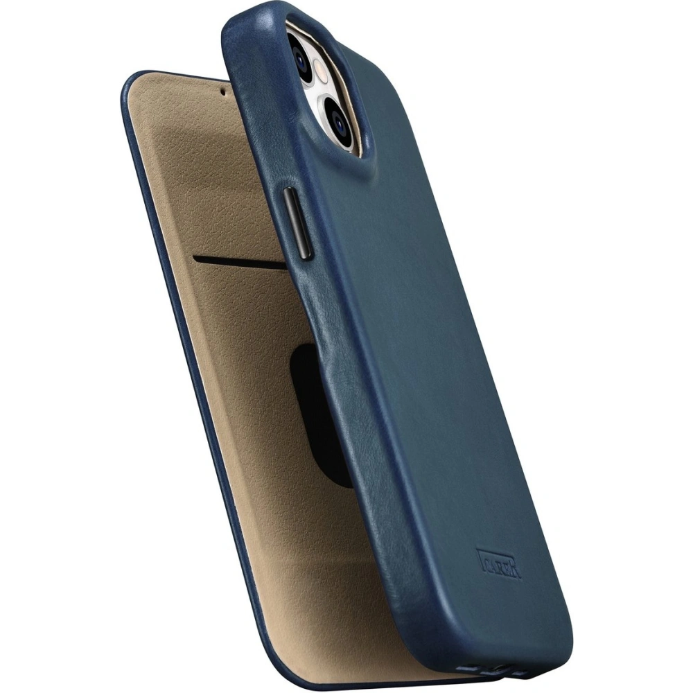 Wholesale iCarer CE Oil Wax Premium Leather Folio MagSafe Apple iPhone 14 Plus / 15 Plus blue - ICR391 - {ean13} - Hurt