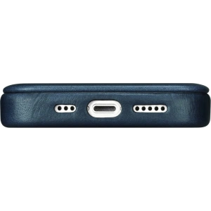 Wholesale iCarer CE Oil Wax Premium Leather Folio MagSafe Apple iPhone 14 Plus / 15 Plus blue - ICR391 - {ean13} - Hurt