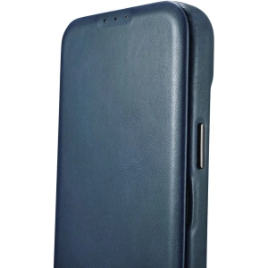 Wholesale iCarer CE Oil Wax Premium Leather Folio MagSafe Apple iPhone 14 Plus / 15 Plus blue - ICR391 - {ean13} - Hurt