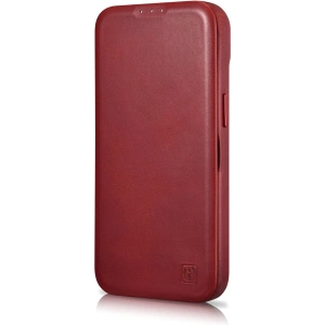 Wholesale iCarer CE Oil Wax Premium Leather Folio MagSafe Apple iPhone 14 Plus / 15 Plus red - ICR392 - {ean13} - Hurt