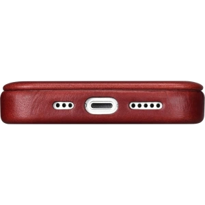 Wholesale iCarer CE Oil Wax Premium Leather Folio MagSafe Apple iPhone 14 Plus / 15 Plus red - ICR392 - {ean13} - Hurt