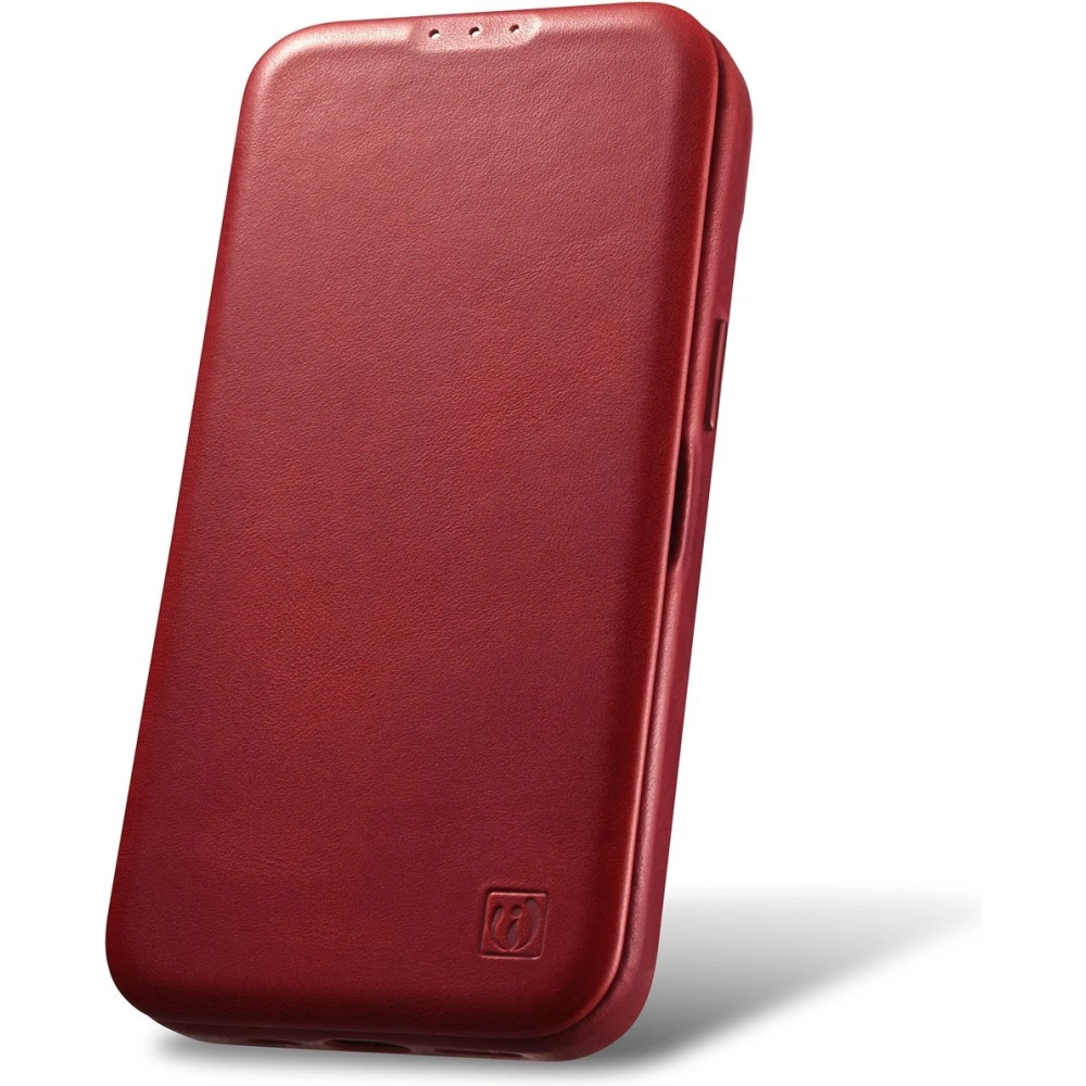 Wholesale iCarer CE Oil Wax Premium Leather Folio MagSafe Apple iPhone 14 Plus / 15 Plus red - ICR392 - {ean13} - Hurt