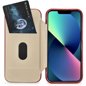 Hurtownia GSM - Etui iCarer CE Oil Wax Premium Leather Folio MagSafe Apple iPhone 14 Plus / 15 Plus czerwony - ICR392 - {ean13} - Hurt