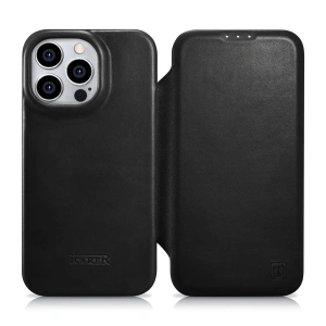 Hurtownia GSM - Etui iCarer CE Oil Wax Premium Leather Folio MagSafe Apple iPhone 14 Pro Max czarny - ICR393 - {ean13} - Hurt