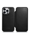 Etui iCarer CE Oil Wax Premium Leather Folio MagSafe Apple iPhone 14 Pro Max czarny