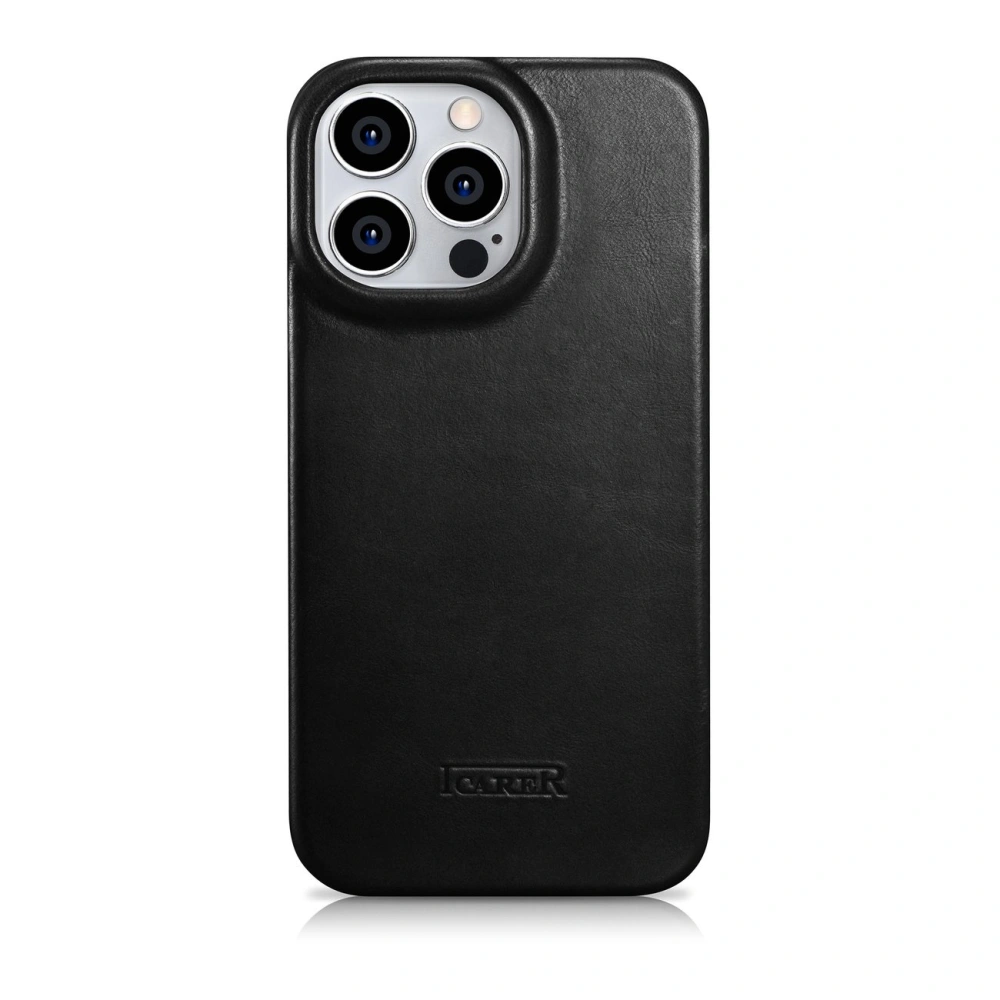 Hurtownia GSM - Etui iCarer CE Olajviasz Prémium Bőrtok MagSafe Apple iPhone 14 Pro Max fekete - ICR393 - {ean13} - Hurt
