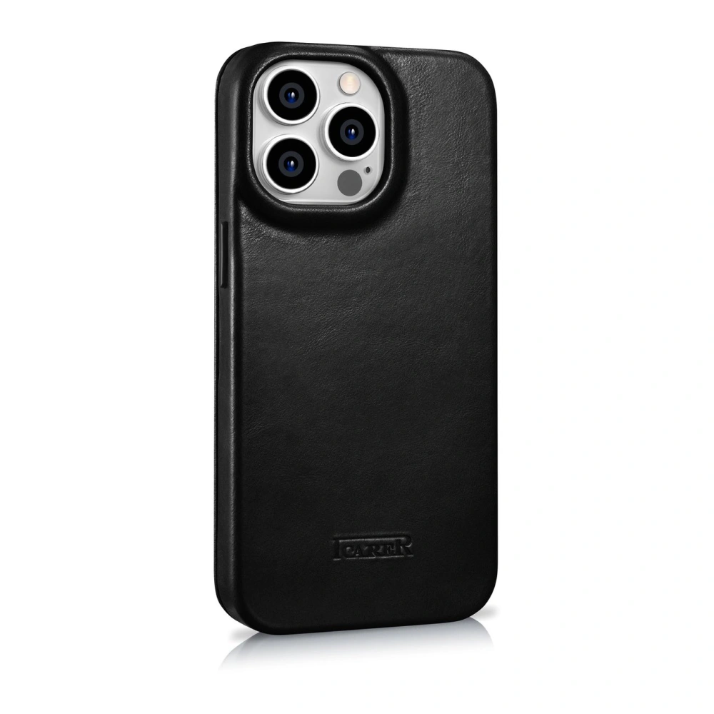 Hurtownia GSM - Etui iCarer CE Olajviasz Prémium Bőrtok MagSafe Apple iPhone 14 Pro Max fekete - ICR393 - {ean13} - Hurt