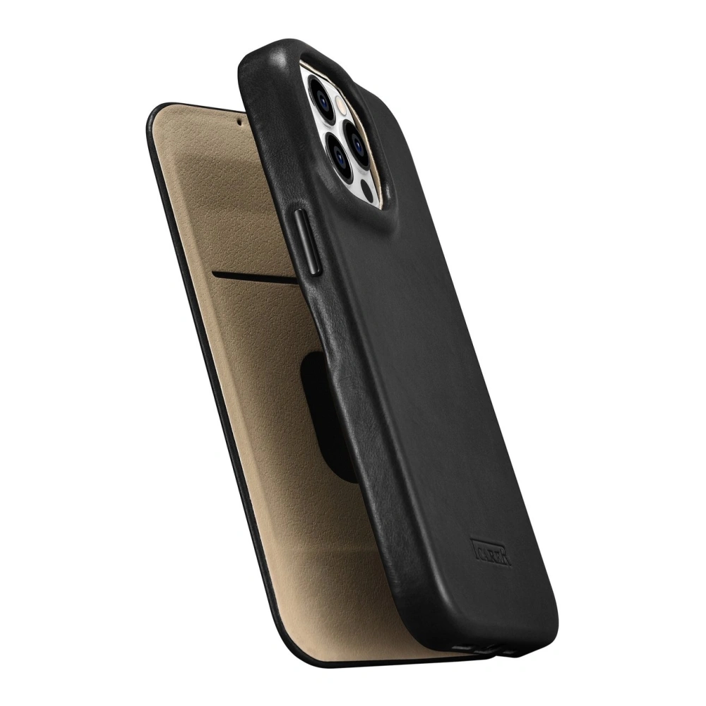 Hurtownia GSM - Etui iCarer CE Olajviasz Prémium Bőrtok MagSafe Apple iPhone 14 Pro Max fekete - ICR393 - {ean13} - Hurt
