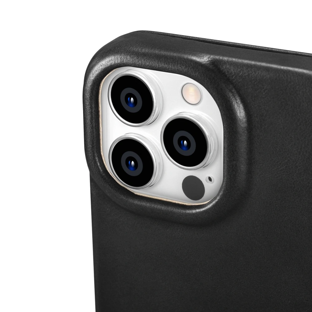 Hurtownia GSM - Etui iCarer CE Olajviasz Prémium Bőrtok MagSafe Apple iPhone 14 Pro Max fekete - ICR393 - {ean13} - Hurt