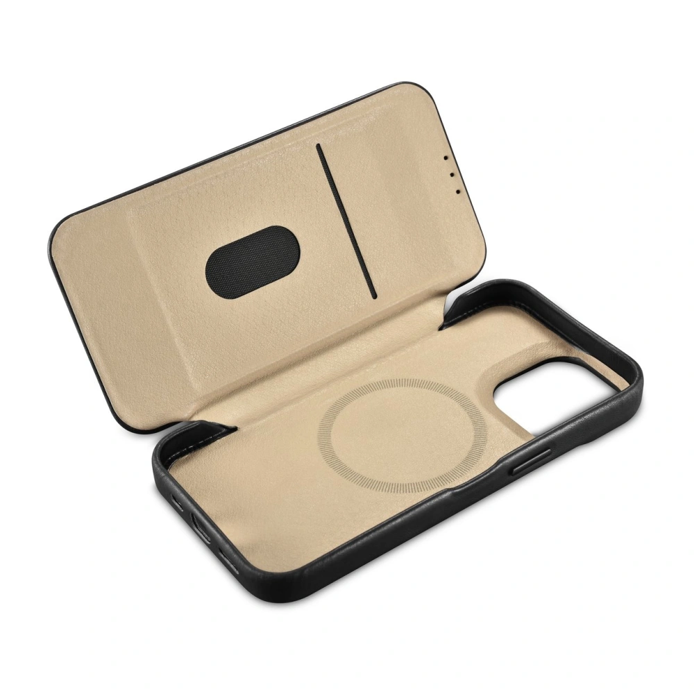 Hurtownia GSM - Etui iCarer CE Olajviasz Prémium Bőrtok MagSafe Apple iPhone 14 Pro Max fekete - ICR393 - {ean13} - Hurt