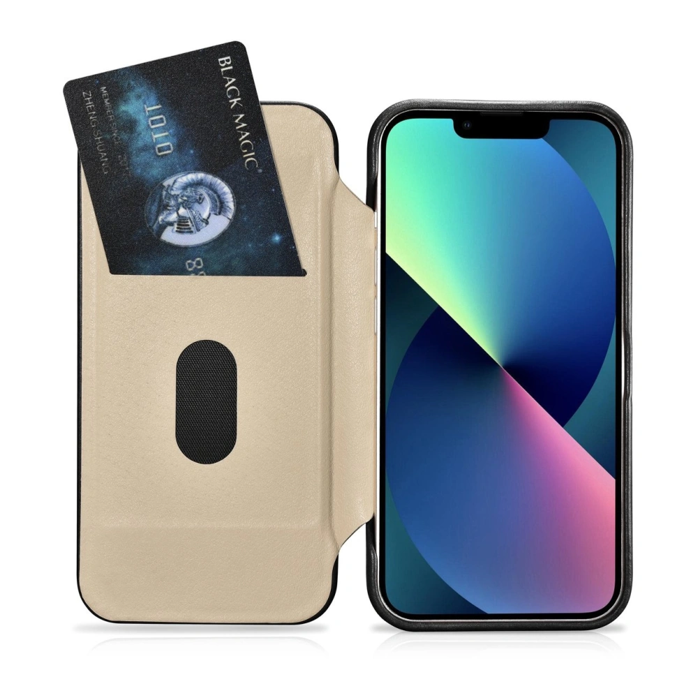 Hurtownia GSM - Etui iCarer CE Oil Wax Premium Leather Folio MagSafe Apple iPhone 14 Pro Max czarny - ICR393 - {ean13} - Hurt