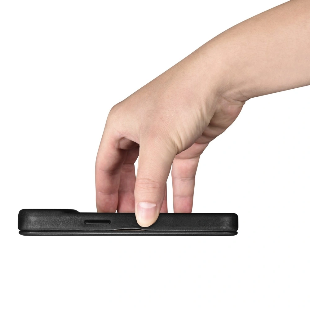 Hurtownia GSM - Etui iCarer CE Olajviasz Prémium Bőrtok MagSafe Apple iPhone 14 Pro Max fekete - ICR393 - {ean13} - Hurt