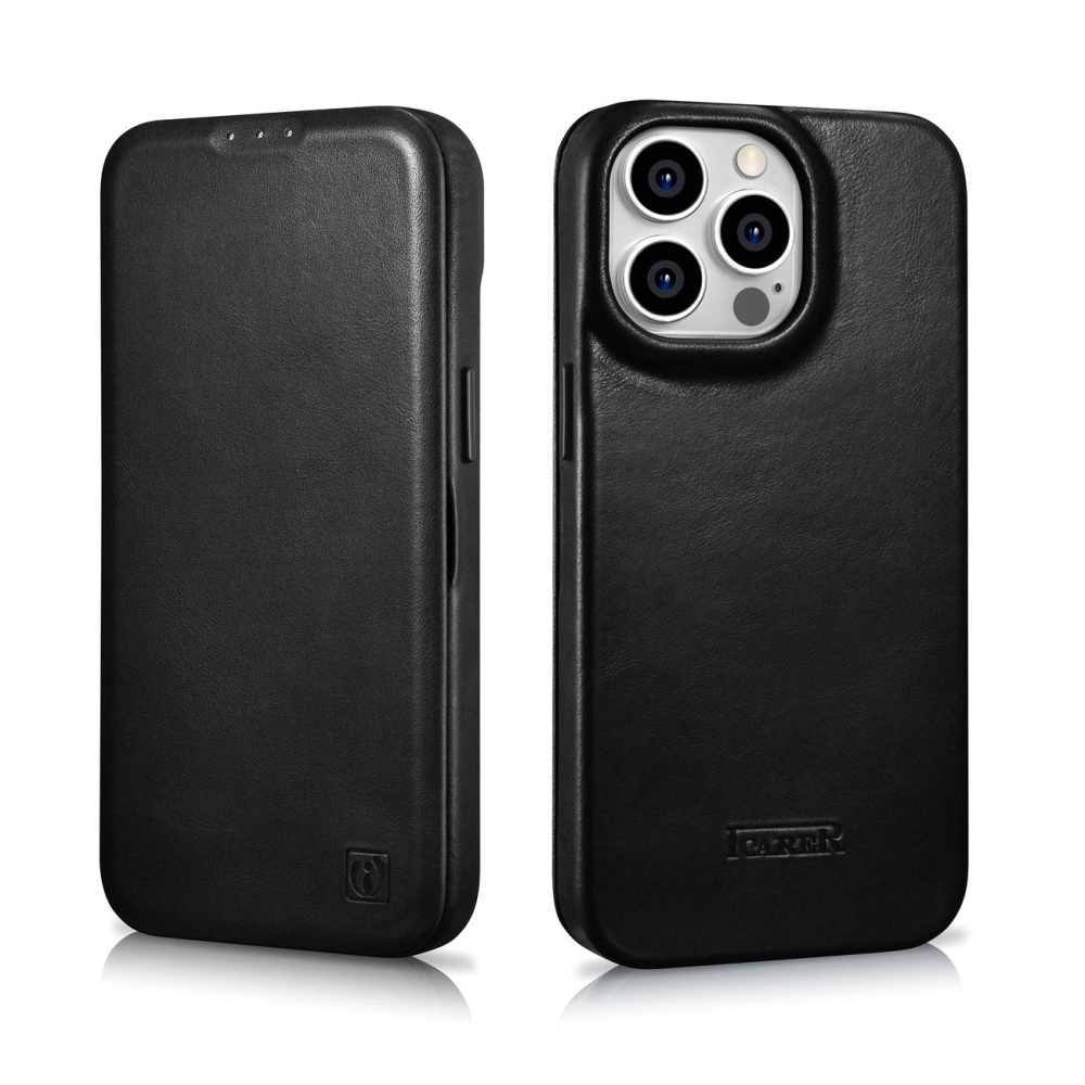 Hurtownia GSM - Etui iCarer CE Olajviasz Prémium Bőrtok MagSafe Apple iPhone 14 Pro Max fekete - ICR393 - {ean13} - Hurt