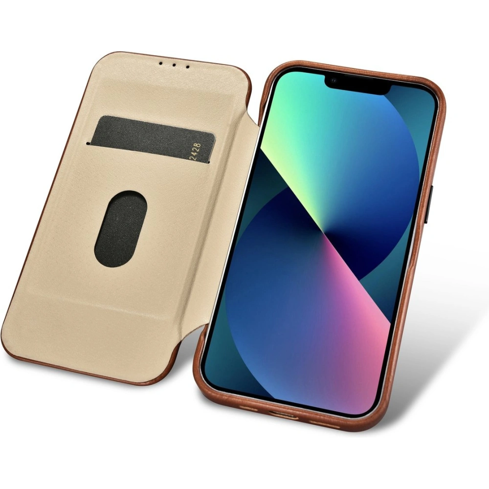 Hurtownia GSM - Etui iCarer CE Oil Wax Premium Leather Folio MagSafe Apple iPhone 14 Pro Max hnědá - ICR394 - {ean13} - Hurt