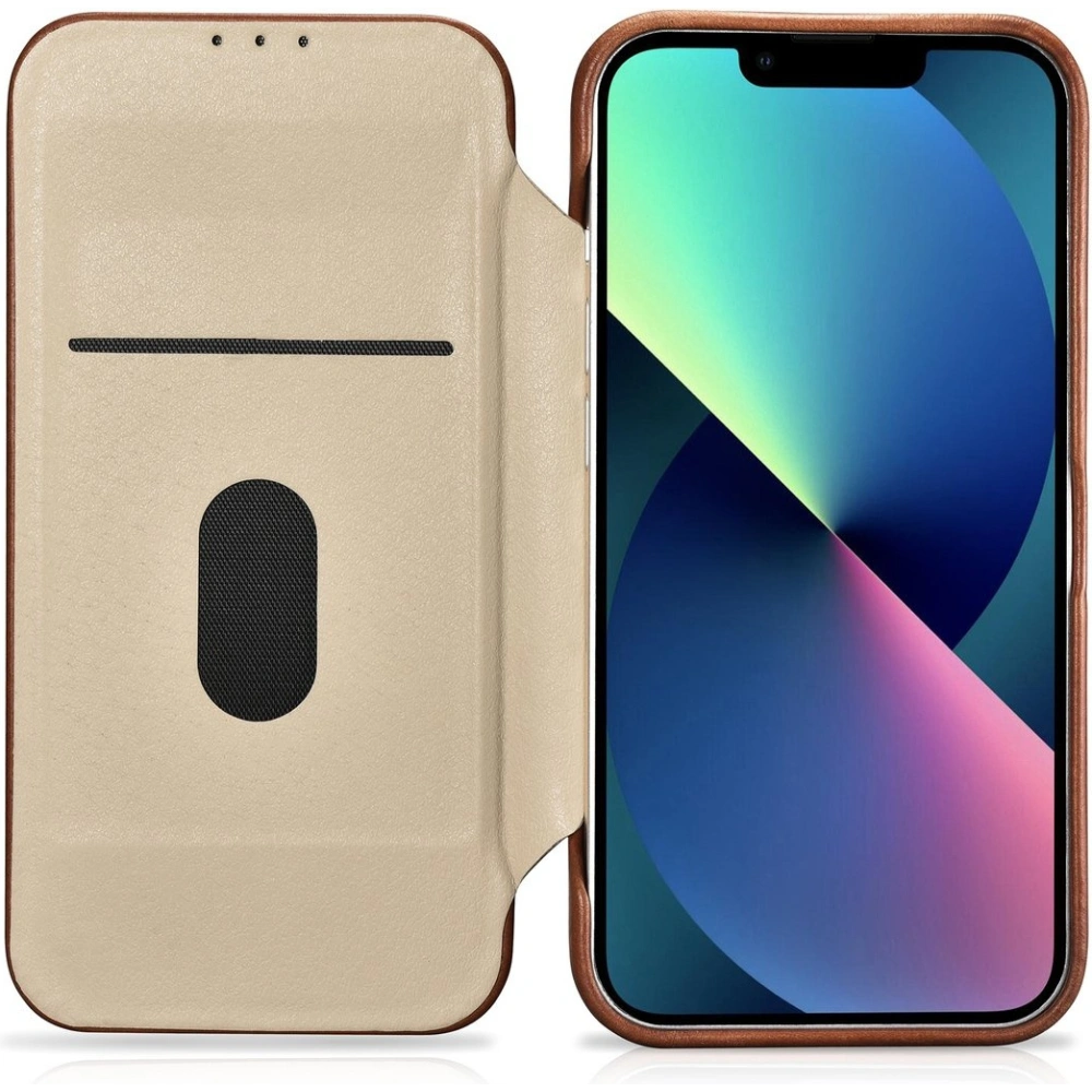 Hurtownia GSM - Etui iCarer CE Oil Wax Premium Leather Folio MagSafe Apple iPhone 14 Pro Max hnědá - ICR394 - {ean13} - Hurt
