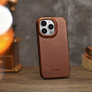 Hurtownia GSM - Etui iCarer CE Oil Wax Premium Leather Folio MagSafe Apple iPhone 14 Pro Max brązowy - ICR394 - {ean13} - Hurt
