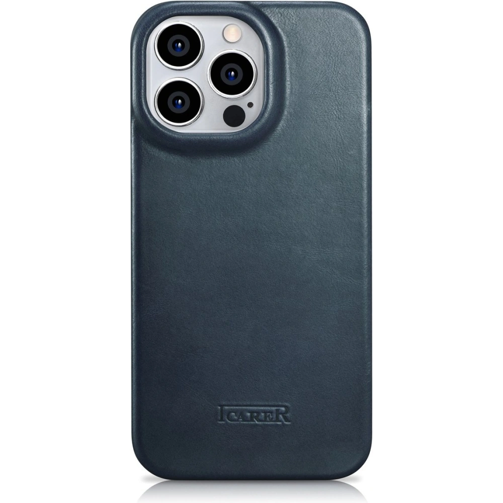 Hurtownia GSM - Etui iCarer CE Olajgyanta Prémium Bőr Tok MagSafe Apple iPhone 14 Pro Max kék - ICR395 - {ean13} - Hurt