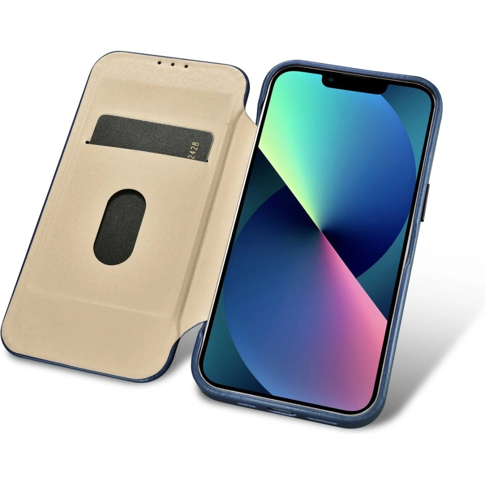 Hurtownia GSM - Etui iCarer CE Olajgyanta Prémium Bőr Tok MagSafe Apple iPhone 14 Pro Max kék - ICR395 - {ean13} - Hurt