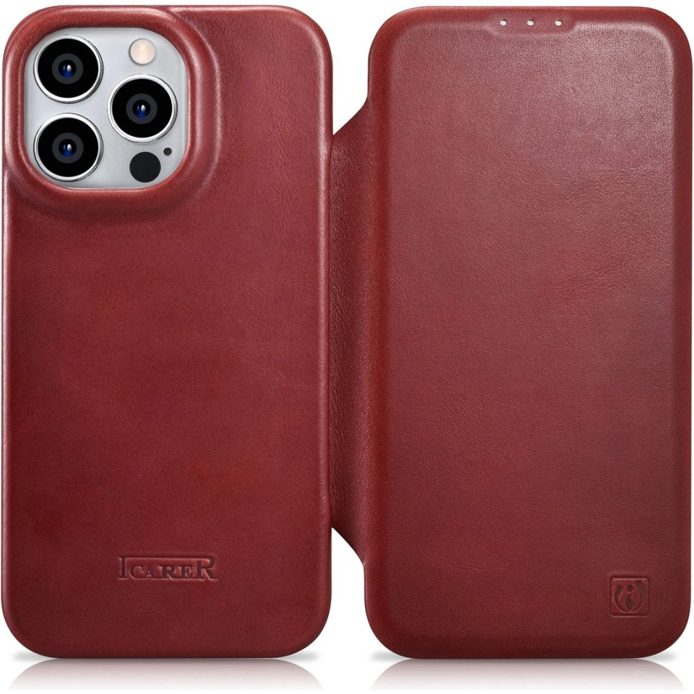 Hurtownia GSM - Case iCarer CE Oil Wax Premium Leder Folio MagSafe Apple iPhone 14 Pro Max rot - ICR396 - {ean13} - Hurt