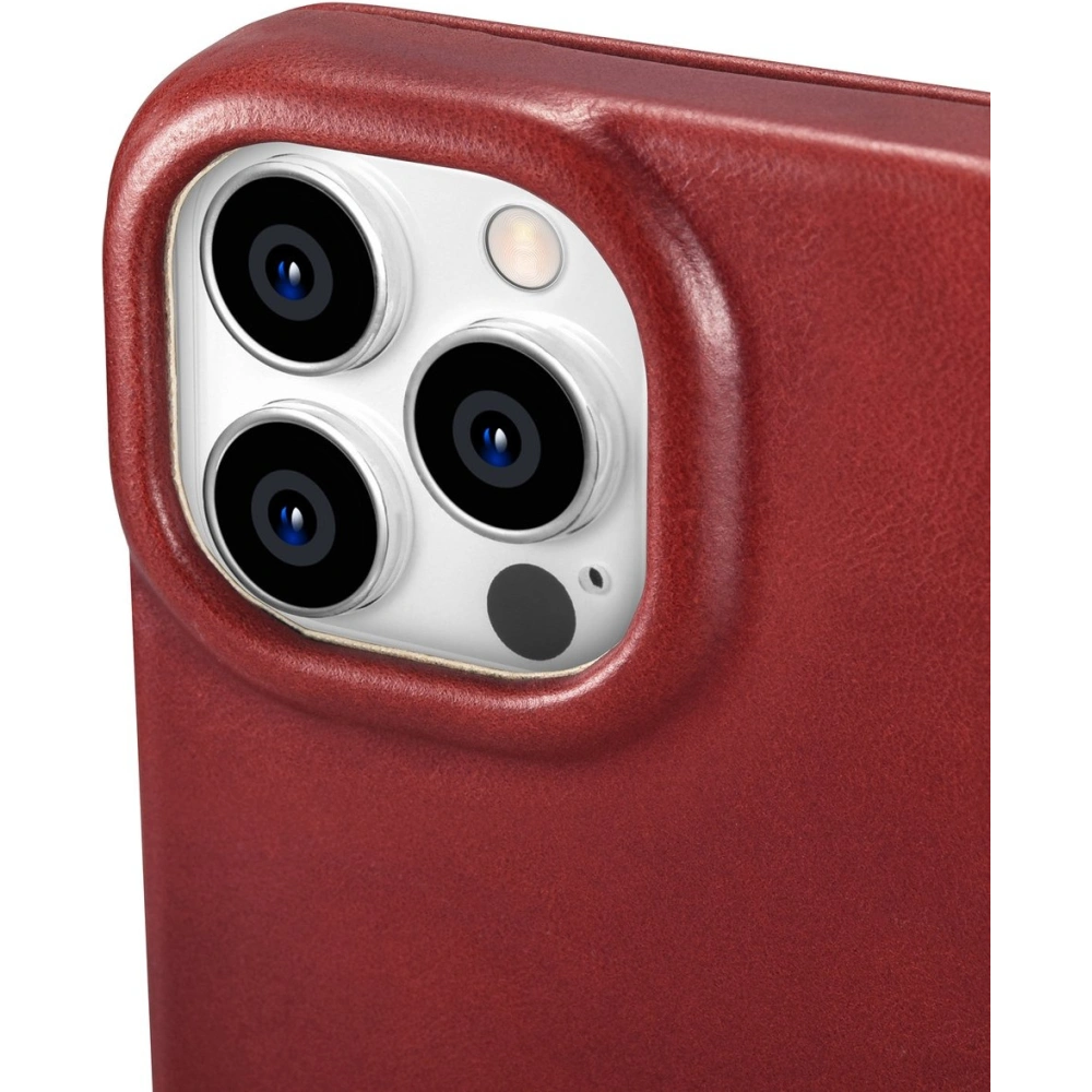 Wholesale iCarer CE Oil Wax Premium Leather Folio MagSafe Apple iPhone 14 Pro Max red - ICR396 - {ean13} - Hurt