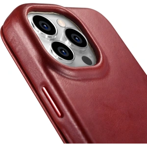 Hurtownia GSM - Etui iCarer CE Olajviasz Prémium Bőr Tok MagSafe Apple iPhone 14 Pro Max piros - ICR396 - {ean13} - Hurt