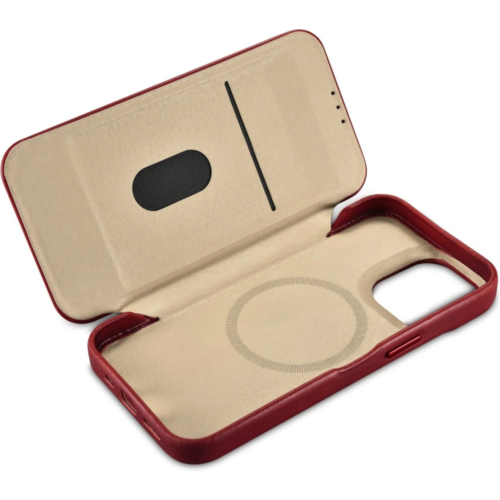 Wholesale iCarer CE Oil Wax Premium Leather Folio MagSafe Apple iPhone 14 Pro Max red - ICR396 - {ean13} - Hurt