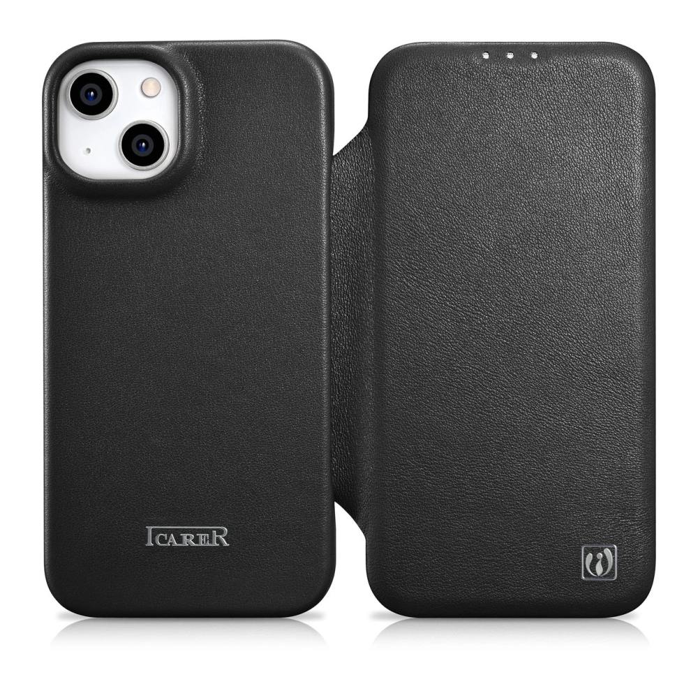 Hurtownia GSM - Case iCarer CE Premium Leder Folio MagSafe Apple iPhone 14 schwarz - ICR397 - {ean13} - Hurt