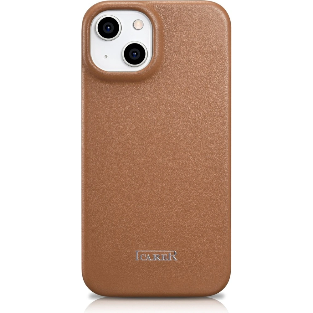 Wholesale iCarer CE Premium Leather Folio MagSafe Apple iPhone 14 brown - ICR398 - {ean13} - Hurt