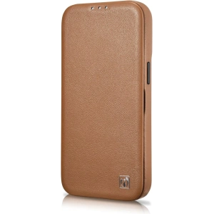 Wholesale iCarer CE Premium Leather Folio MagSafe Apple iPhone 14 brown - ICR398 - {ean13} - Hurt