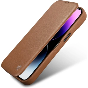 Wholesale iCarer CE Premium Leather Folio MagSafe Apple iPhone 14 brown - ICR398 - {ean13} - Hurt
