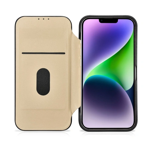 Etui iCarer CE Premium Leather Folio MagSafe Apple iPhone 14 czarny